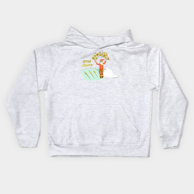 spread cheer // retro christmas surf art by surfy birdy Kids Hoodie by surfybirdy